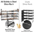 DYJIEKAI 3 4 24-30 Closet,Wide Row Tier Long Shoe Rack, Black Metal Stackable Shoe Shelf with Multifunctional Hooks