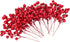 Lvydec 30pcs Artificial Red Berry Picks - Christmas Holly Berry Branches Red