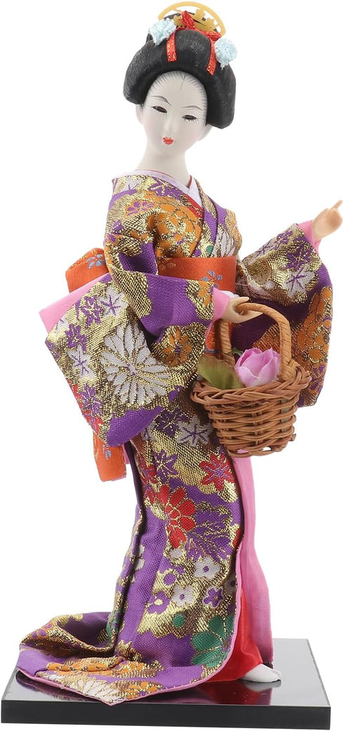 VOSAREA 12 Inch Japanese Geisha Kimono Doll Collectible Asian Kimono Doll Figurine Geisha