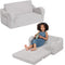 Extra Wide Toddler Chair, 2-in-1 Toddler Couch Fold Out, Convertible Sherpa Sofa