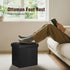 350 lbs, 17x13x17in, Storage Ottoman Foot Rest Stool with Thicker Foam Padded Seat. Slim Tall Folding Leather Small