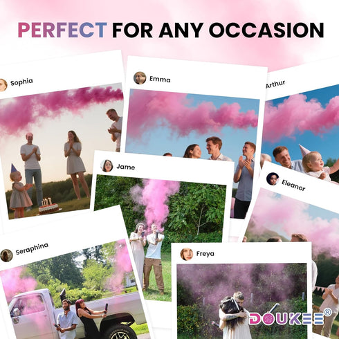 2PK Girl Gender Reval Powder Cannon Pink, DOUKEE Pink Powder Only Smoke Cannon Smoke Popper for Gender Reveal, Baby