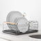 Navaris Compact Dish Rack with Drip Tray & Cutlery Holder, Easy to Assemble and Clean, Silver