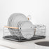 Navaris Compact Dish Rack with Drip Tray & Cutlery Holder, Easy to Assemble and Clean, Silver