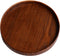 Solid Wood Serving Tray - Round Non-Slip Tea Coffee Snack Plate with Raised Edges for Home Kitchen Restaurant (9.5inch,