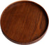 Solid Wood Serving Tray - Round Non-Slip Tea Coffee Snack Plate with Raised Edges for Home Kitchen Restaurant (9.5inch,