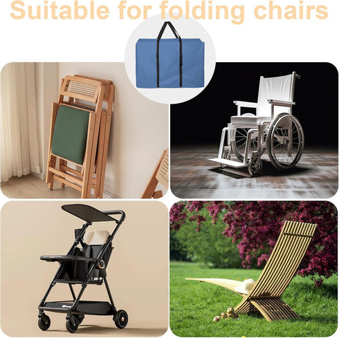 Uranshin 600D 43" 11" 29" 1 Pack) Large Outside Folding Chair Storage Bag with Zipper and Handles, Folding Chair Carry