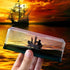 LETINE Black Pearl Pirate Ship in a Bottle - Boat in a Box Liquid Wave Fluid Drift Bottle Black Pearl Pirate Model Ship