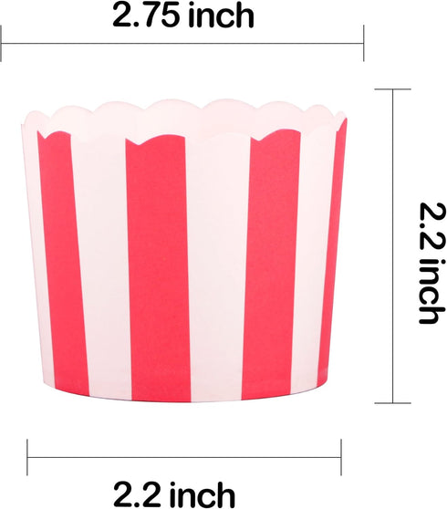 Webake 50pcs 6oz Paper Baking Cups, Red Cupcake Liners for Popcorn, Muffin Case, Movie Party Decorations