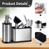 Kitchen Dish Soap Dispensers, Stainless Steel Sink Organizer with Storage and Brush for Countertop