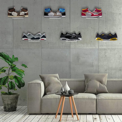 8 Pack 8 3 Inch Youeon Floating Shoe Display Shelf, x Acrylic Shoe Shelf for Wall, Floating Sneaker Shelves, Hanging