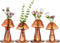 NiHome Mushroom Glass Planter with Wooden Base Set of 4, Cute Indoor