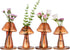 NiHome Mushroom Glass Planter with Wooden Base Set of 4, Cute Indoor