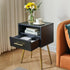 UWNS004B IBUYKE Nightstand, Mid Century Modern Night Stand, Bedside Table with Drawers and Open Storage Shelf, End Side