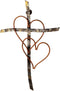 RELY+ Entwined Hearts Wall Cross, Metal 13 X 9 Inch, Entangled Heart Iron Wall Decor Gift for Living Room