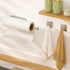 Paper Towel Holder Under Cabinet + Towel Robe Hooks, Single Hand Operable Under Cabinet Paper Towel Holder with Damping
