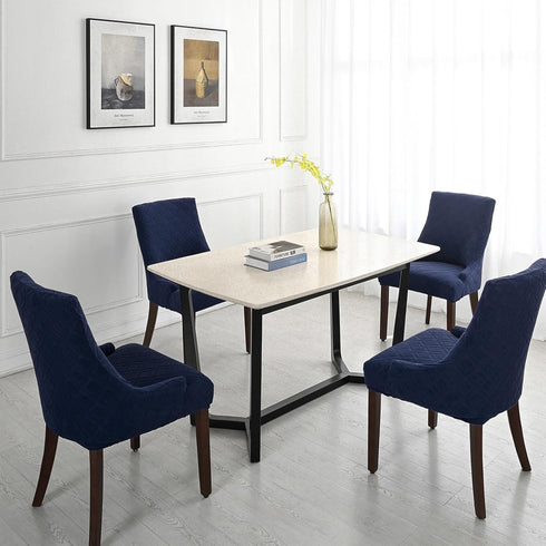 Wingback Side Chair Cover Stretch Dining Accent Chair Covers Slipcovers with Arm Reusable Printed Sloping Arm Chair