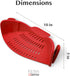Kitchen Gizmo Snap N Strain Silicone Pot Strainer, Adjustable Clip-On Pasta Strainer for Pots, Pans, Large Red Colander