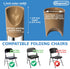 8 7/8 Inch Beige Folding Chair V-Tip Stabilizer Caps, ID - Heavy Duty Nylon End Caps, Non-Marring Round Top of Leg