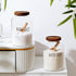 1 Sets 74 oz SiliFine Large Bath Salt Container with Wooden Scoop for Glass Bath Salt Jar with Airtight Lid Storage