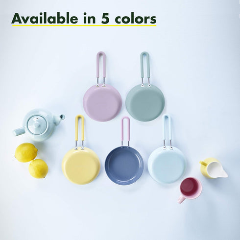 GreenPan Mini Healthy Ceramic Nonstick Egg Pan, 5" Round, PFAS-Free, Dishwasher Safe, Yellow