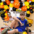 74 Pack 12Inch 5Inch Set Quarantine Balloon Garland & Arch Kit, Black, Orange, Yellow, Silver Latex Balloons Strip