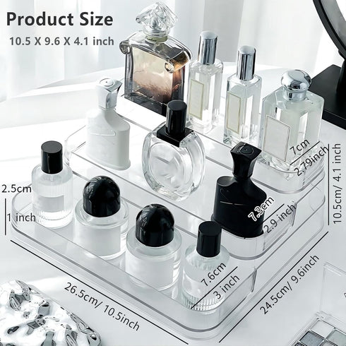 2 Pack Countertop Perfume Organizer - Three-Tiered Shelf - Perfume Lotion Skincare Stand, Spice Vitamins Medicine