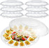 Shellwei 6Pcs Deviled Egg Platter with Lid Container Tray with 15 Slots