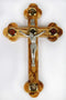 Jerusalem Olive Wood 11" Cross, 14 Stations Crucifix from Bethlehem with Holy Land Essences