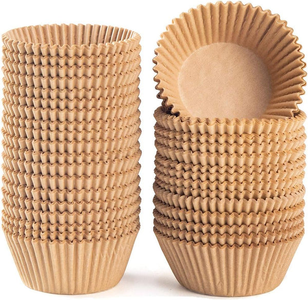 Caperci Standard Natural Cupcake Liners, 500 Count, Grease-Proof Paper Muffin Liners for Cupcakes, Muffins, Nuts