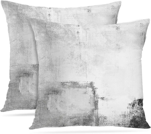 Britimes Set of 2 Throw Pillow Covers 18 x 18 Inches - Modern Abstract Oil Painting Decorative Cases for Home