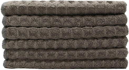 Microfiber Kitchen Cleaning Cloth, Thick Dish Rags, Ultra Absorbent Washcloths, 12inch X 12inch, 6 Pack, Gray