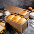Pullman Loaf Pan with Lid, Non-Stick Bakeware, Golden Corrugated Carbon Steel Bread Toast Box Mold for Baking Bread