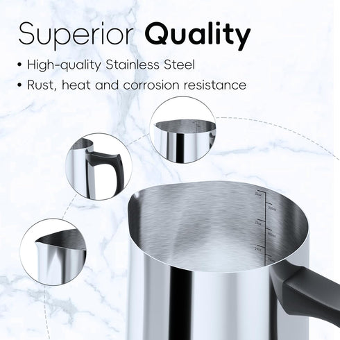 Candle Making Pouring Pot, 32oz Stainless Steel Wax Melting Pot with Heat-Resistant Handle