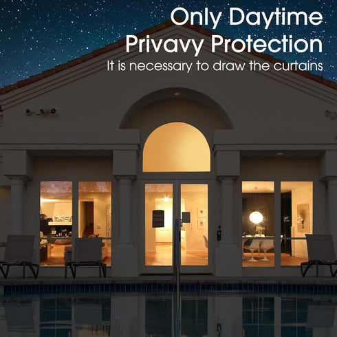 Coavas One Way Privacy Window Film, 17.5 Inch X 6.5 Feet, Reflective Sun Blocking Heat Control Anti UV Non-Adhesive