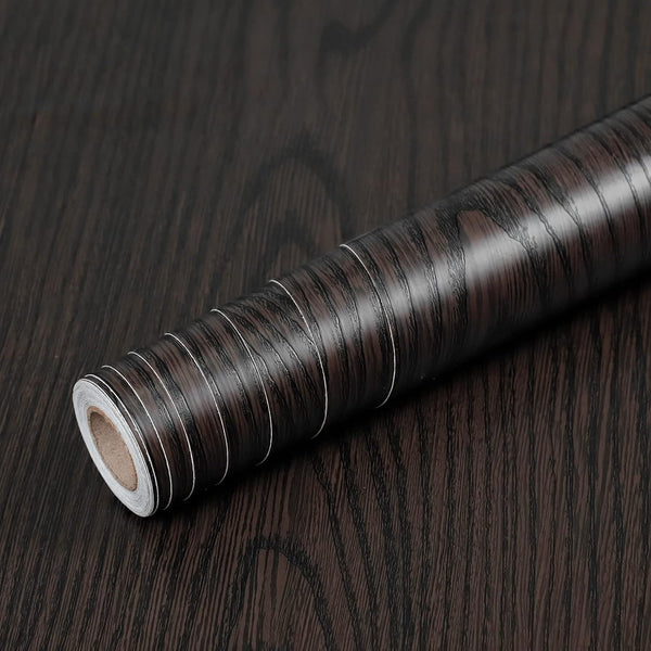 Homease Brown Black Wood Contact Paper, 24 x 196 in, Self-Adhesive Wallpaper for Furniture and Cabinets