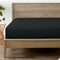 Bare Home Fitted Bottom Sheet, Queen Size, Premium 1800 Microfiber, Ultra-Soft, Deep Pocket, Black