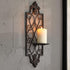Set 2 of Metal Wall Sconce Candle Holders, Fleur De Lis Detailed