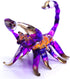Scorpion Miniature Figurines - Hand Painted Blown Glass Art Collectible Gift Decor, Orange Purple