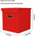 Closet Organizers Fabric Storage Bins With Lids Collapsible Cube Storage Organizer Basket With Handles,Storage Boxes for Clothes Storage,Office Storage, Toys,3 Pack,(Red by SEVENDOME