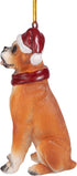 Design Toscano JH576303 Christmas Boxer Holiday Dog Ornaments, Full Color