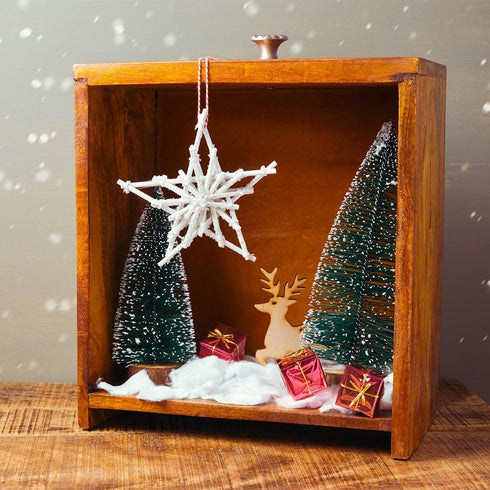 KUUQA 36Pcs Mini Sisal Snow Frost Christmas Trees - Tabletop Ornaments with Merry Christmas Letters