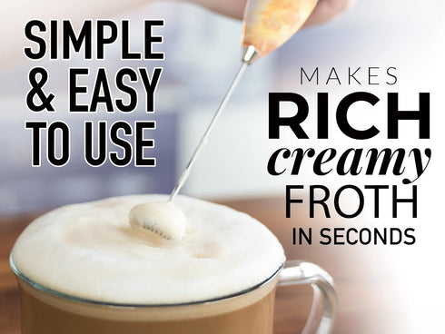 PRO MILK FROTHER WAND - ULTRA HIGH SPEED HANDHELD FROTHER - UPGRADED STAND - Powerful Handheld Mixer with Infinite Uses - Super Instant Electric Foam Maker with Stainless Steel Whisk (Granite) by Zulay Kitchen