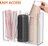 Richboom Acrylic Coffee Cup and Lid Storage Organizer, 3 Compartments, Clear Holder