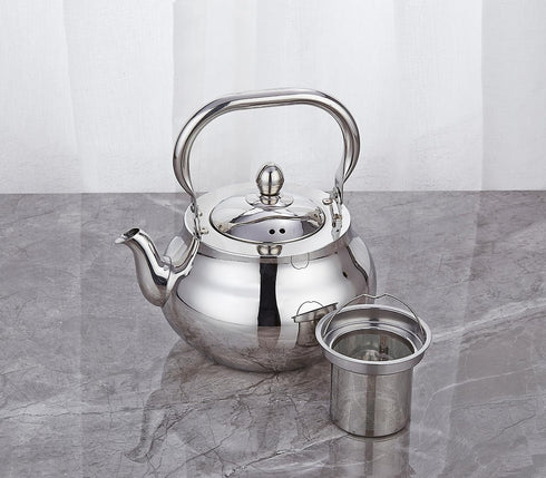 SANQIAHOME Stainless Steel Teapot with Removable Infuser, 71 oz (2000ml) Thickened Stovetop Tea Maker