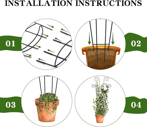 4 Pack 30 Inch,Rustproof ZOUTOG Trellis for Climbing Plants Indoor Metal Garden Trellis for Potted Plants,Houseplant