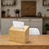 Countertop Hand Towel Box Cover Compatible with Kleenex Disposable Paper Hand Towels, Bamboo Wood Hand Towel Holder