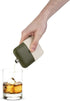Foster & Rye 6oz Flask Whiskey Men-Stainless Steel Alcohol Matte Army Green with Canvas Wrap, Set of 1