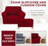 HunnmingRe Set Chair and Ottoman Covers Slipcover Armchair Cover T Cushion Chair Slipcover Milk Silk Sofa Furniture