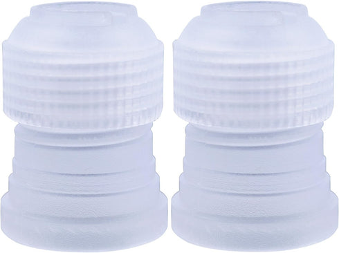 BronaGrand 10pcs Plastic Standard Couplers for Cake Decorating, Pipe Tip Coupler for Icing Nozzles, White
